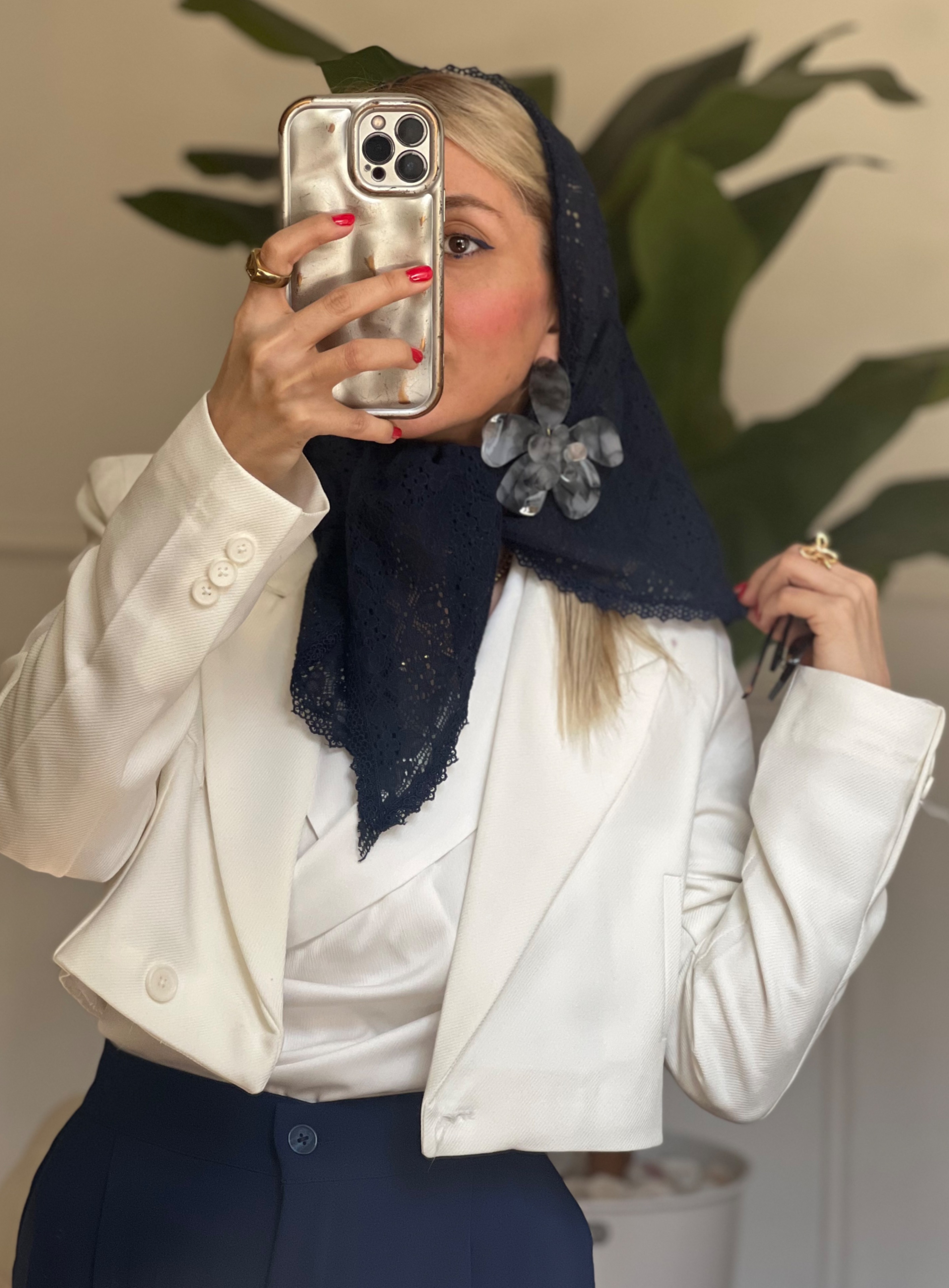 روسری گیپور سورمه ای