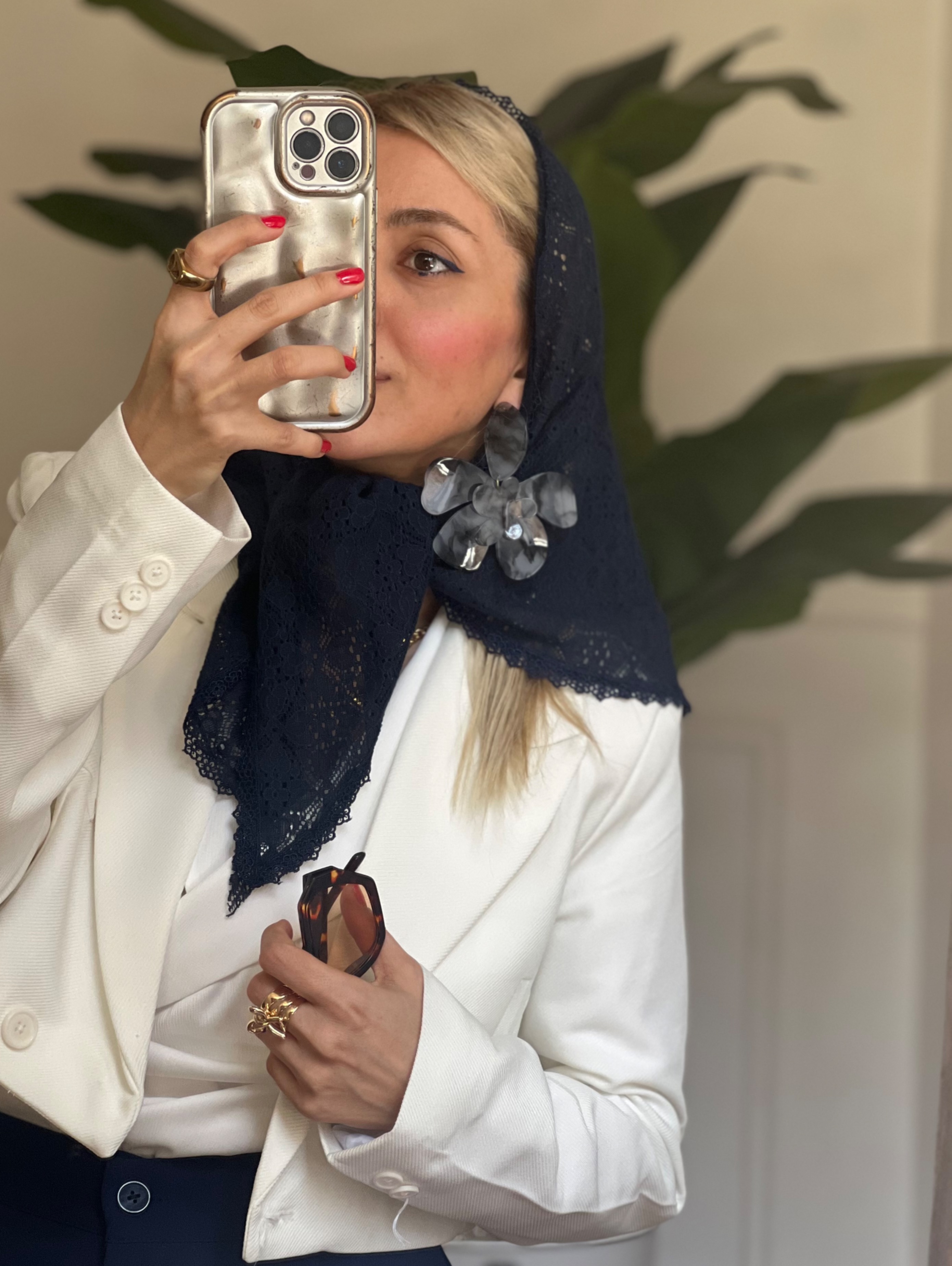 روسری گیپور سورمه ای